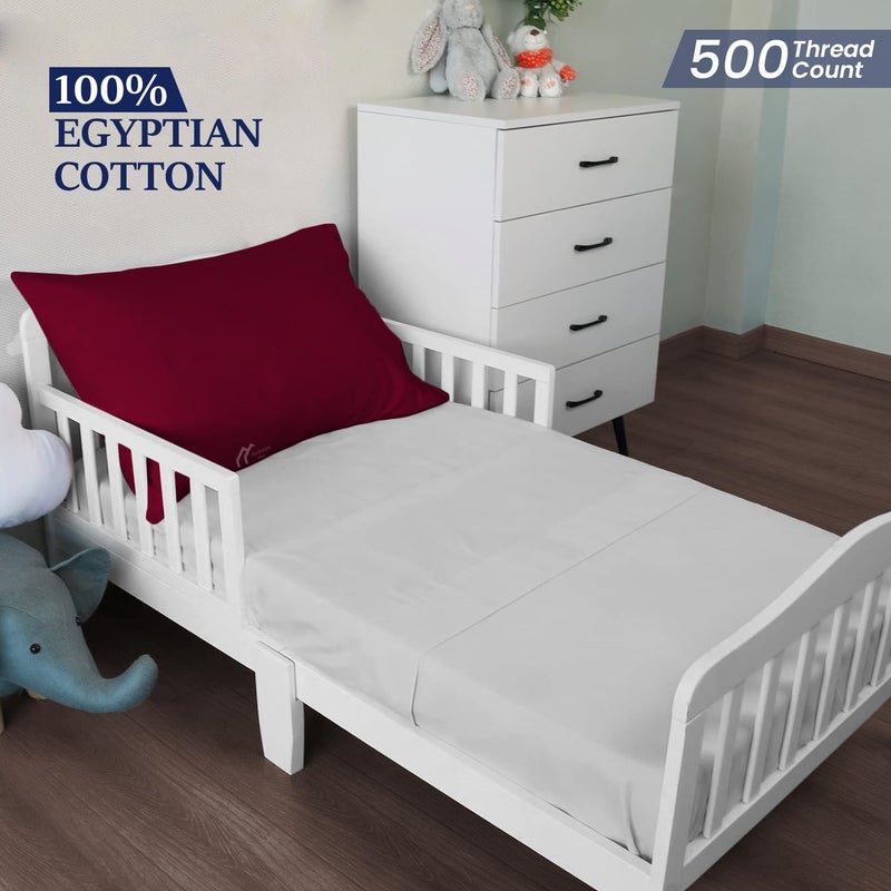 Ambition Home Toddler Travel Small Pillow case 12"x16" Burgundy Set of 2 Zipper Closure 500 Thread Count 100% Soft Egyptian Cotton Decorative Small Toddler Pillowcases 12x16 Inch, Burgundy - Image 4